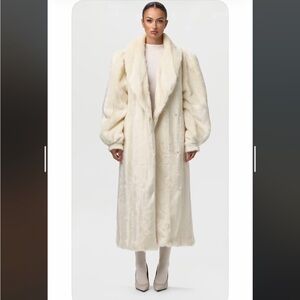 Cream Faux Fur Coat